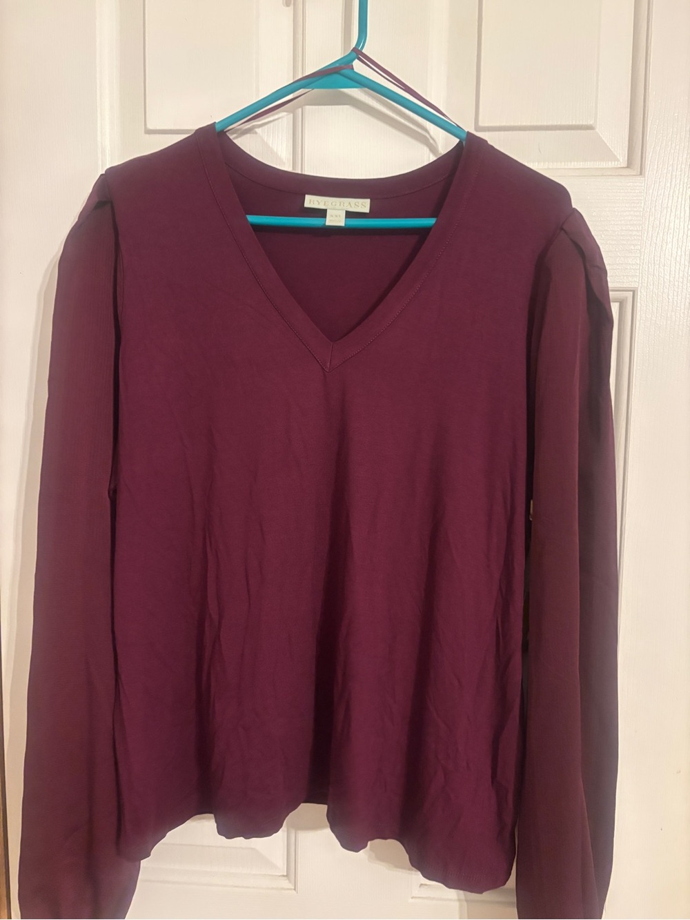 jcpenney Wine V-Neck Long Sleeve Top